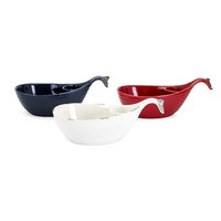 Set of 3 Moby Dip and Chips Ceramic Whale Shaped Dishes 14���