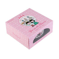 TINKSKY Birthday Tiara for Girls, Rhinestones Crown Exquisite Headband with Comb Pin for Birthday Prom Party(Rose Red)