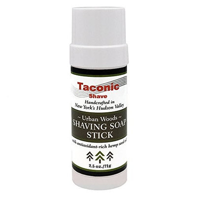 Taconic Shave Barbershop Quality Urban Woods Shaving Soap Stick with Antioxidant-Rich Hemp Seed Oil 2.5 oz./71g