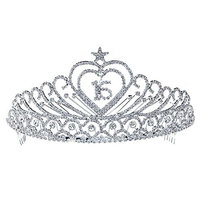 Sweet 15 & 16 Sparkling Crystal Heart Star Quinceanera 3.5