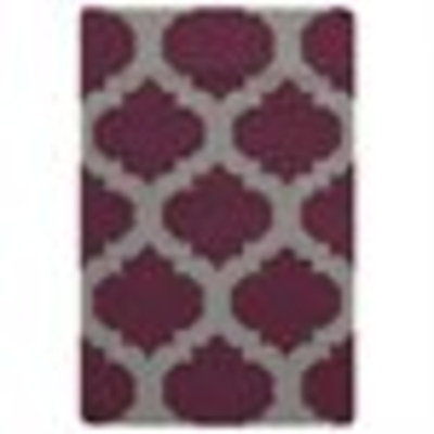 2' x 3' Gated Passage Purple and Gray Hand Woven Wool Reversible Area Throw Rug