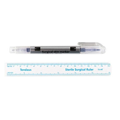 Frcolor Surgical Tip Markers Skin Marker Pen Tattoo Piercing Permanent Makeup Double Ended Purple Ink Pen with Ruler