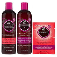 Hask Superfruit Healthy Hair Care Set ( Hask Superfruit Shampoo 12 oz, Hask Superfruit Conditioner 12 oz, Hask Superfruit Deep Conditioner 1.75 oz)