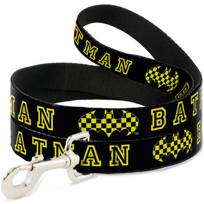 Dog Leash - BATMAN Checker Logo Black Yellow