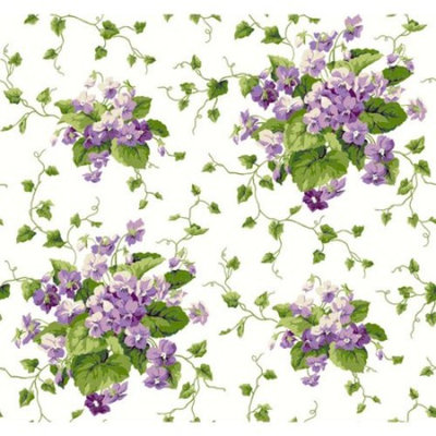 York Wallcoverings Waverly Cottage Sweet Violets 33' x 20.5'' Floral Wallpaper