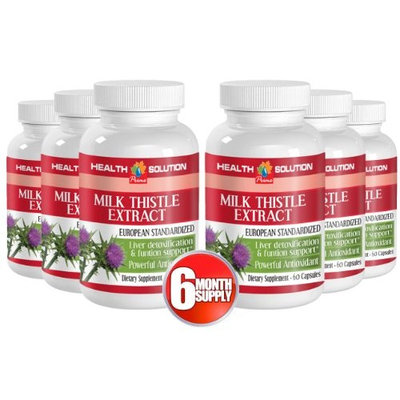 Milk thistle with artichoke and tumeric - MILK THISTLE SEED EXTRACT - promote intestinal health (6 Bottles)
