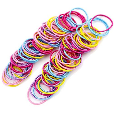 Freedi 100Pcs Elastic Hair Ties Rope Bands Ponytail Holders Baby Girls Accessories