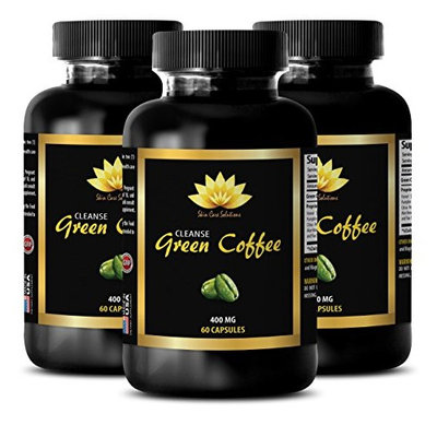 Cleanse support - NATURAL GREEN COFFEE BEAN EXTRACT CLEANSE 400 mg - Ginger - 3 Bottle 180 Capsules