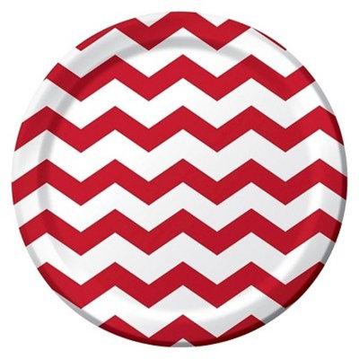 Classic Red Chevron and Dots 9