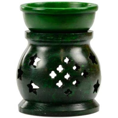 Aromatherapy Oil Diffuser Green Soapstone Holds Standard Tea light As Heat Source Scented Oils