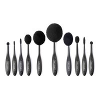 Vanity Planet Blend Party Oval Makeup Brush Set - Black