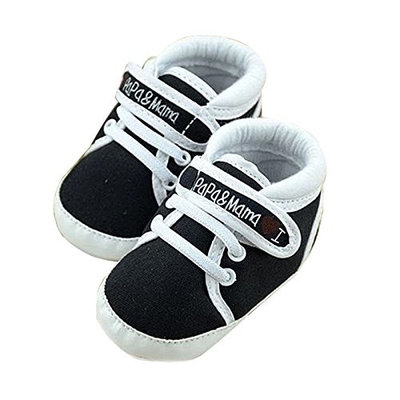 Infant Shoes - TOOGOO(R)Newborn Infant Baby I Love Papa Mama Soft Sole Crip Sport Shoes Sneakers Casual 9~12 Months 13cm black