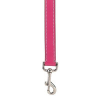 Casual Canine 5/8-Inch Flat Leather Dog Lead, Raspberry Sorbet