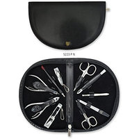 3 Swords Germany - brand quality 10 piece manicure pedicure grooming kit set for professional finger & toe nail care scissors clipper fashion leather case in gift box, Made by 3 Swords (22320)