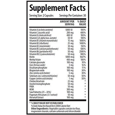 Hair, Skin, & Nails Vitamins – 5000 mcg of Biotin to Make Your Hair Grow & Skin Glow with 25 Other Vitamins - Nail Growth and Skin Care Formula for Men & Women