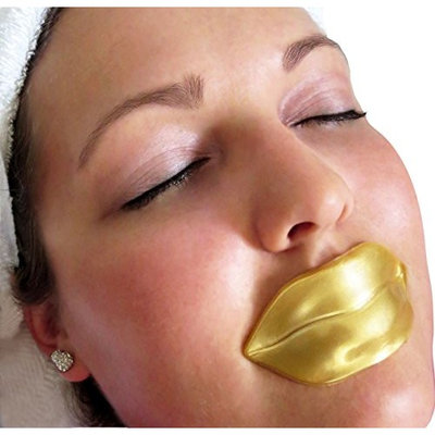 5 Masks 24K Gold Collagen Lip Treatment Mask Patches. Plumper Fuller Softer Lips. Anti Aging Reduce Fine Line Wrinkles Creases Hydrating Moisturizing Uplifting Tone Firmer Smooth Lips Regeneration. Treats Dry & Chapped Lips.