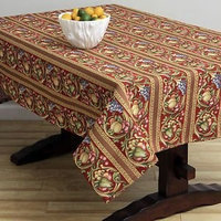 Corona Decor Fruit Design Red 50x90-inch Italian Heavy Weight Tablecloth