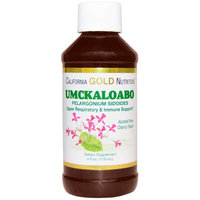 California Gold Nutrition, Umckaloabo, Upper Respiratory & Immune Support, Alcohol Free, Cherry Flavor Syrup, 4 fl oz (118 ml)