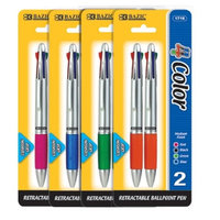 Bazic Silver Top 4-Color Pen with Cushion Grip Quantity: Case of 144
