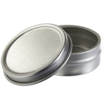 Silver Metal Tin Container with Lid - 0.25 oz (20 Pack)