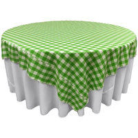 LA Linen TCcheck90x90-LimeK84 Polyester Gingham Checkered Square Tablecloth White & Lime - 90 x 90 in.