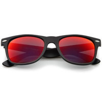 zeroUV - Matte Finish Color Mirror Lens Large Square Horn Rimmed Sunglasses 55mm - 55mm