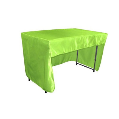 LA Linen TCbridal-OB-fit-48x30x30-LimeB84 Open Back Fitted Bridal Satin Classroom Tablecloth Lime - 48 x 30 x 30 in.