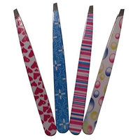 SAZOB-MULTIPLE DESIGNS EYE BROW TWEEZERS(PACK OF FOUR)