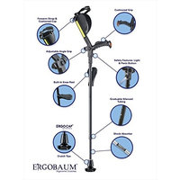 Generation Ergobaum Ergonomic Crutch/ Cane (Single Unit) Single Unit Ergobaum That Acts As a Extra Balance Strong Performance Cane.