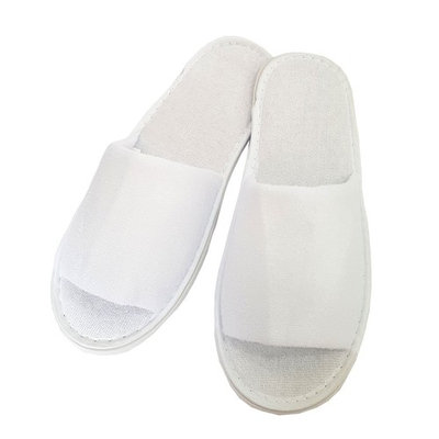 2 Pairs Open Toe Towel Terry Cotton Cloth Slippers Adults Unisex Indoor Slippers