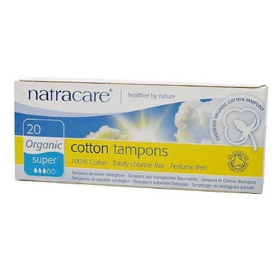 Natracare Organic All-Cotton Non-Applicator Tampons, Super, 20 ea 1 ml