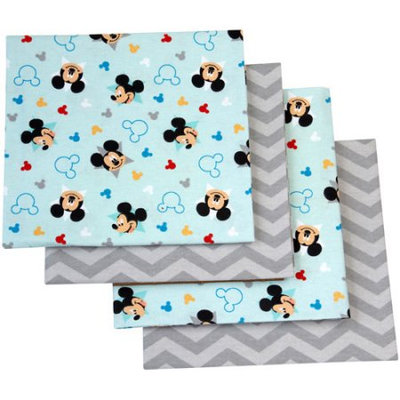 Desigual Disney Let's Go Mickey Mouse Flannel Blanket, 4-Pack