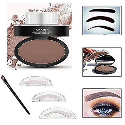 Taipo 3 Stencils Waterproof Eye Brow Stamp Perfect Eyebrow Power Seal Nature Delicate Shape Makeup Fashion Unique Brow Powder for Eyebrows Beginners Busy People
