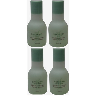 June Jacobs Green Tea Purifying Shower Gel Lot of 1.7oz. (Pack of 4)