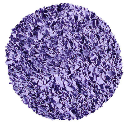 The Rug Market Shaggy Raggy Purple Size 4' x 4' Round Area Rug