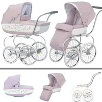 Inglesina SYSTM12PES Classica Pram and Seat with Raincover - Pesca Pink White