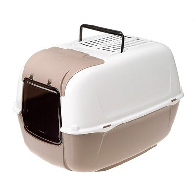 Ferplast Prima Cabrio Opening Front Hatch Cat Home Toilette Dove Grey