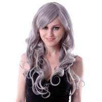 HDE Womens Long Wavy Wig Curly Glamour Hair Style for Halloween Cosplay Costumes