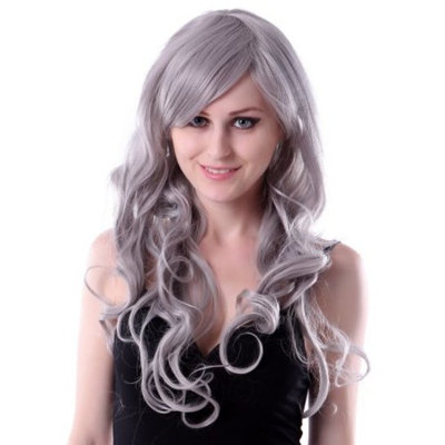 HDE Womens Long Wavy Wig Curly Glamour Hair Style for Halloween Cosplay Costumes