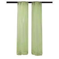 LA Linen DBOrganza58x96-Pk2-SageO19 Mirror Organza Backdrop Sage - 58 x 96 in. - Pack of 2