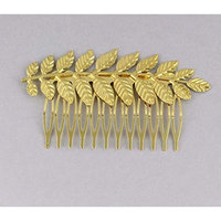 Gold shiny Laurel Leaf crown Leaves hair comb greek toga roman costume athena