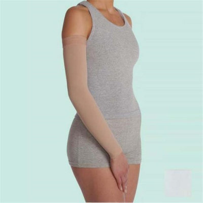 Juzo 2001CGRSB06 III Soft Circular Knit Arm Sleeve 20-30 mmHg Regular with Silicone Border - White