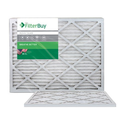 AFB Silver MERV 8 30x36x1 Pleated AC Furnace Air Filter. Filters. 100% produced in the USA. (Pack of 2)