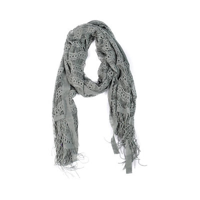 Laced Lightweight Colorful Rectangle Gray Scarves