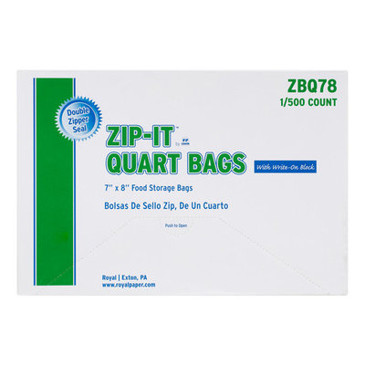 Royal Zip - It Double Zipper Storage Bags, Quart, 500 Ct