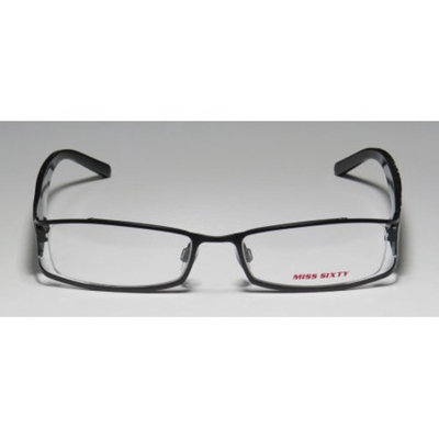 Miss Sixty Mx265 Womens/Ladies Designer Full-Rim Black / White Frame Demo Lenses 51-17-130 Flexible Hinges Eyeglasses/Eyewear