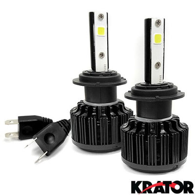 Krator LED H7 Headlight Conversion Bulbs 40W 4000LM Light Bulb Xtra Bright 6000K White with Built-In Turbo Cooling Fan for 2003-2006 Audi A4 With HID