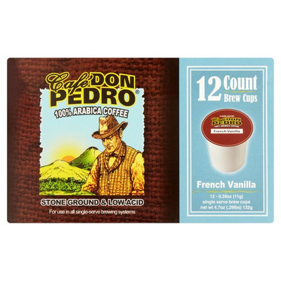Cafe'Don Pedro French Vanilla Single Serve Brew Cups, 0.39 oz, 12 count