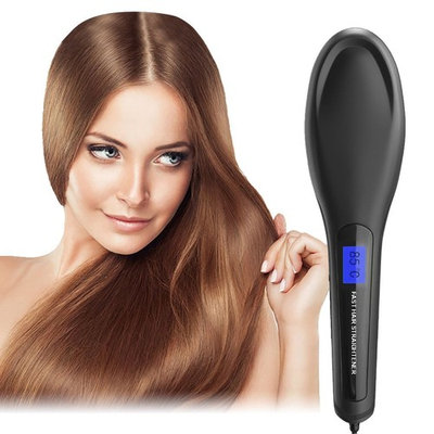 SexyBeauty Hair Straightener Digital 8s Instant Straightening hair Massage Brush(Support Dual Voltage, Anti-Scald,No Damage)