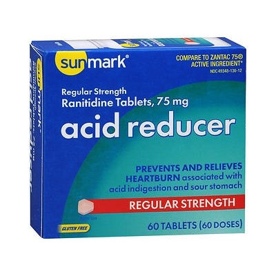sunmark Antacid 75 mg Strength Tablets, 60 per Box